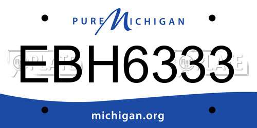 EBH6333 Michigan License Plate