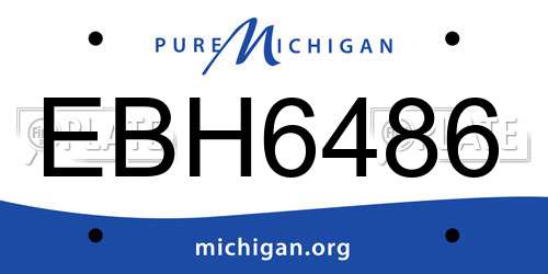 EBH6486 Michigan License Plate