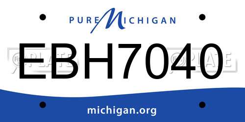 EBH7040 Michigan License Plate