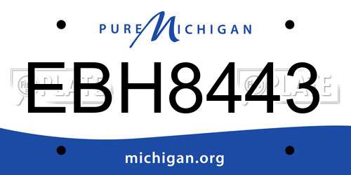 EBH8443 Michigan License Plate