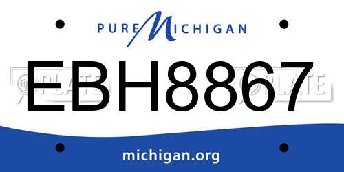 EBH8867 Michigan License Plate