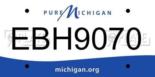 EBH9070 Michigan License Plate