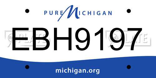 EBH9197 Michigan License Plate