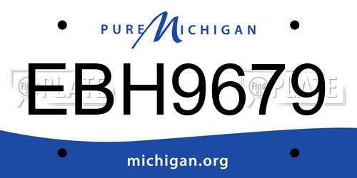 EBH9679 Michigan License Plate