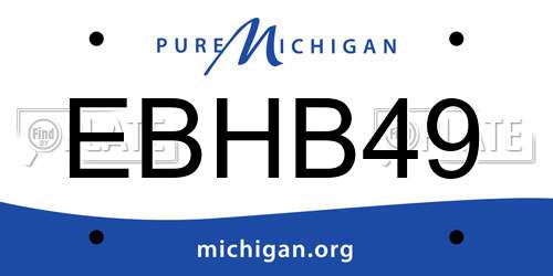 EBHB49 Michigan License Plate