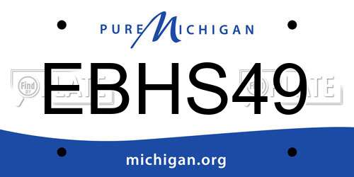 EBHS49 Michigan License Plate