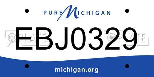 EBJ0329 Michigan License Plate