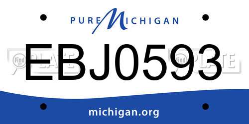 EBJ0593 Michigan License Plate