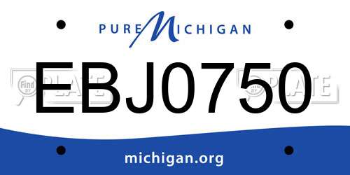 EBJ0750 Michigan License Plate