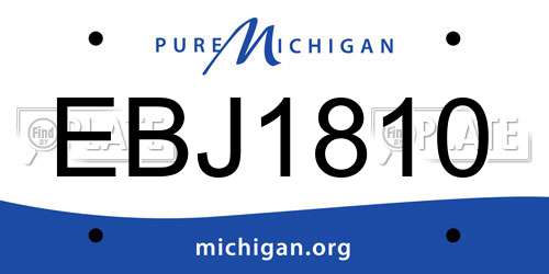 EBJ1810 Michigan License Plate