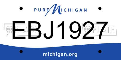 EBJ1927 Michigan License Plate