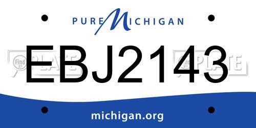 EBJ2143 Michigan License Plate