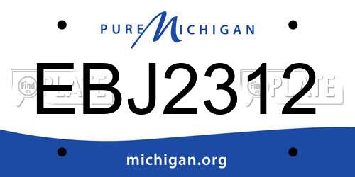 EBJ2312 Michigan License Plate