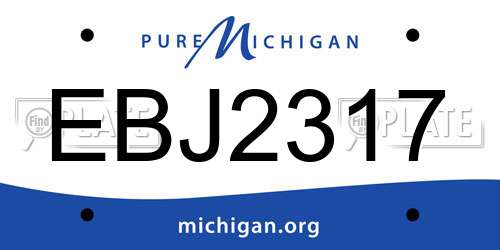 EBJ2317 Michigan License Plate