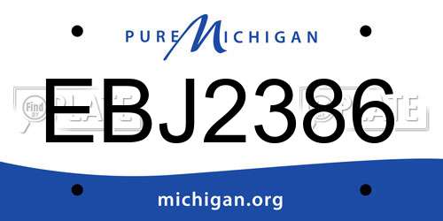 EBJ2386 Michigan License Plate