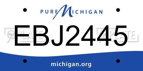EBJ2445 Michigan License Plate