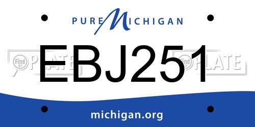 EBJ251 Michigan License Plate