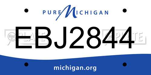 EBJ2844 Michigan License Plate