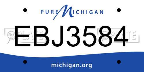 EBJ3584 Michigan License Plate