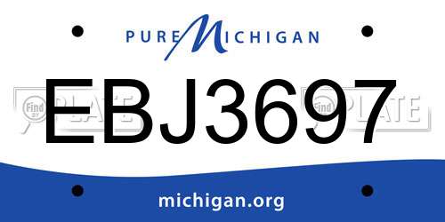 EBJ3697 Michigan License Plate