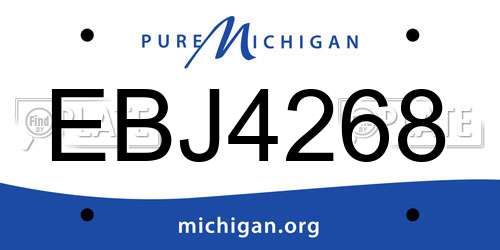EBJ4268 Michigan License Plate