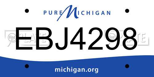 EBJ4298 Michigan License Plate