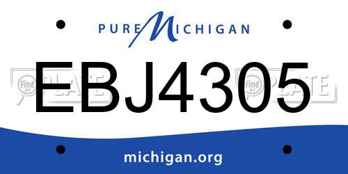 EBJ4305 Michigan License Plate