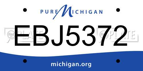 EBJ5372 Michigan License Plate