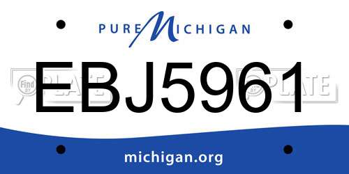 EBJ5961 Michigan License Plate