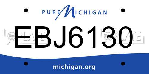 EBJ6130 Michigan License Plate