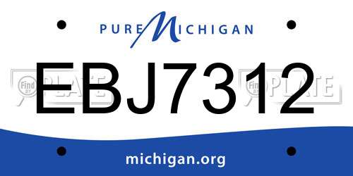 EBJ7312 Michigan License Plate