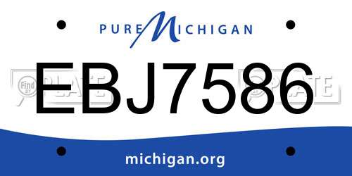 EBJ7586 Michigan License Plate