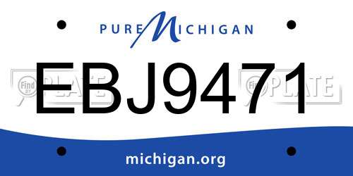 EBJ9471 Michigan License Plate