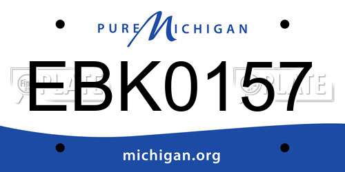 EBK0157 Michigan License Plate