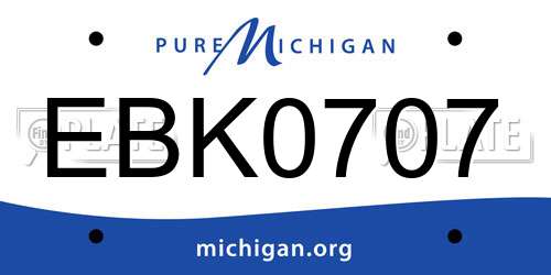 EBK0707 Michigan License Plate
