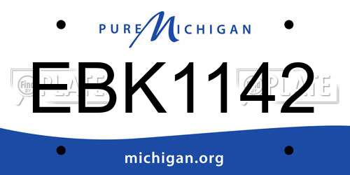 EBK1142 Michigan License Plate