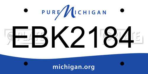 EBK2184 Michigan License Plate