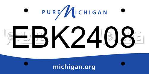 EBK2408 Michigan License Plate