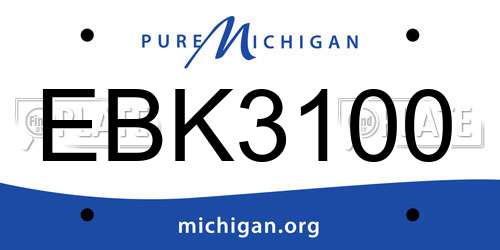 EBK3100 Michigan License Plate