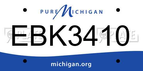 EBK3410 Michigan License Plate
