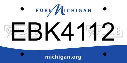 EBK4112 Michigan License Plate