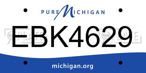 EBK4629 Michigan License Plate