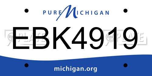 EBK4919 Michigan License Plate