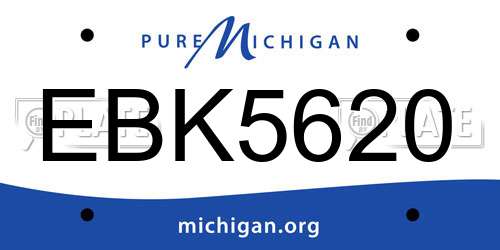 EBK5620 Michigan License Plate