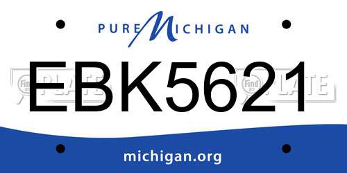 EBK5621 Michigan License Plate