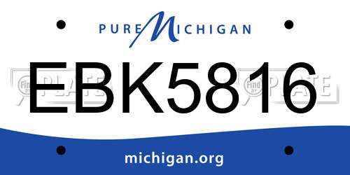 EBK5816 Michigan License Plate