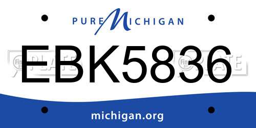 EBK5836 Michigan License Plate