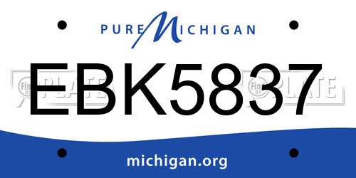EBK5837 Michigan License Plate