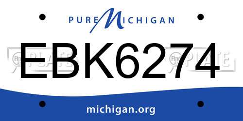 EBK6274 Michigan License Plate
