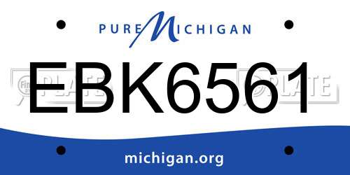 EBK6561 Michigan License Plate